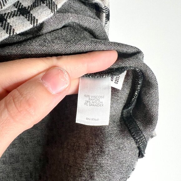 J. Jill Ponte Knit Gray Black Heather Plaid Stretch Pencil Skirt Academia Sz XL - Picture 3 of 4